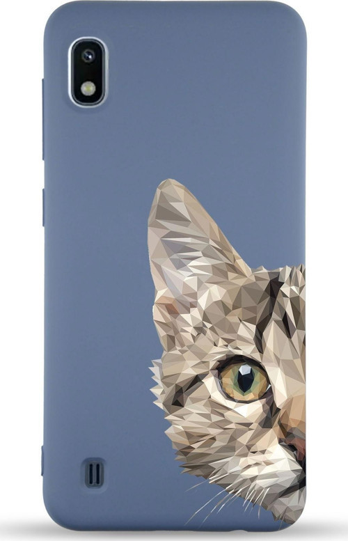 Samsung Galaxy A10 Uyumlu Lansman Kılıf Catface Tasarımlı Içi Kadife Kapak-Petrol Mavisi