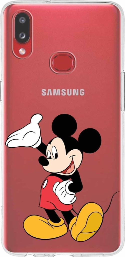 Samsung Galaxy A10S Kapak Mickey Mouse Tasarımlı Şeffaf Silikon Kılıf