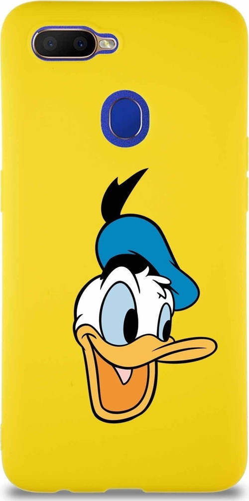 Oppo A5S Soft Premier Kapak Donald Duck-A Tasarımlı Silikon Kılıf - Sarı