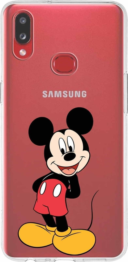 Samsung Galaxy A10S Kapak Mickey Mouse Tasarımlı Şeffaf Silikon Kılıf