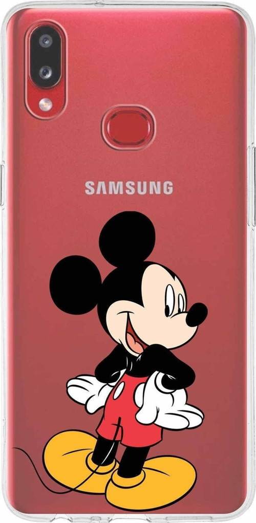 Samsung Galaxy A10S Kapak Mickey Mouse Tasarımlı Şeffaf Silikon Kılıf