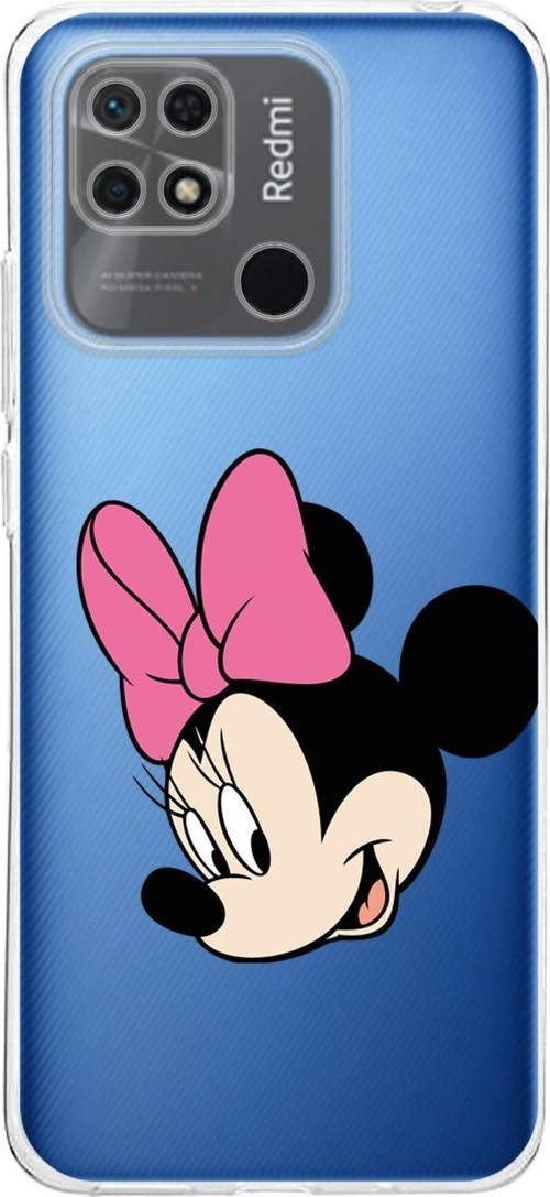 Redmi 10C Kamera Korumalı Kapak Minnie Mouse Tasarımlı Şeffaf Kılıf