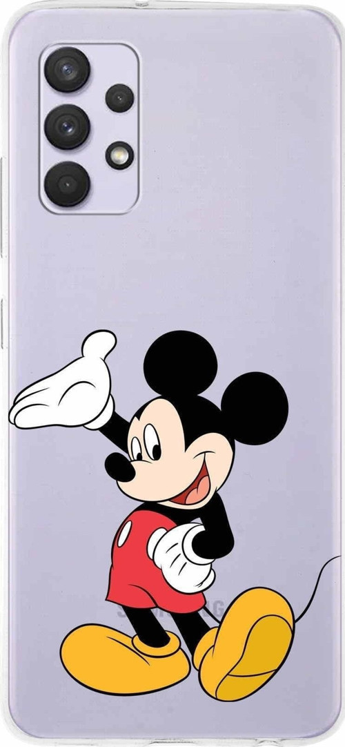 Samsung Galaxy A32 Kapak Mickey Mouse Tasarımlı Şeffaf Silikon Kılıf