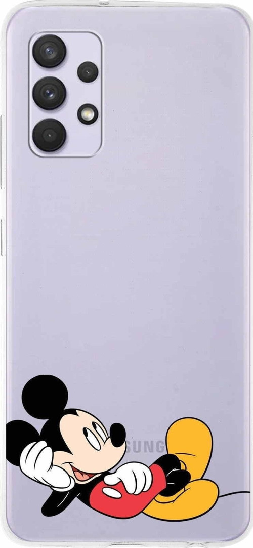 Samsung Galaxy A32 Kapak Mickey Mouse Tasarımlı Şeffaf Silikon Kılıf