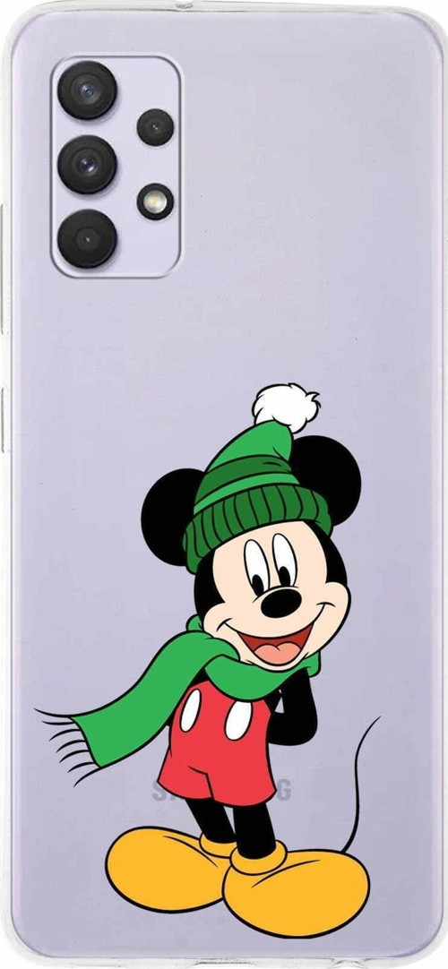 Samsung Galaxy A32 Kapak Mickey Mouse Tasarımlı Şeffaf Silikon Kılıf