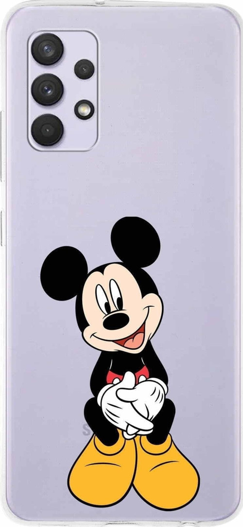 Samsung Galaxy A32 Kapak Mickey Mouse Tasarımlı Şeffaf Silikon Kılıf