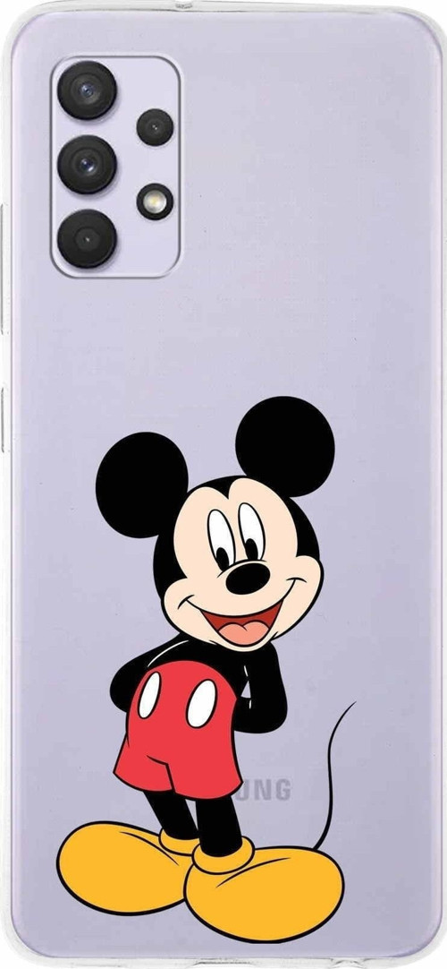 Samsung Galaxy A32 Kapak Mickey Mouse Tasarımlı Şeffaf Silikon Kılıf