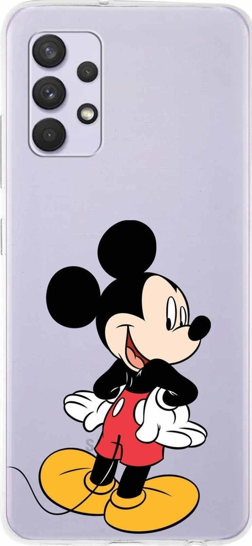 Samsung Galaxy A32 Kapak Mickey Mouse Tasarımlı Şeffaf Silikon Kılıf