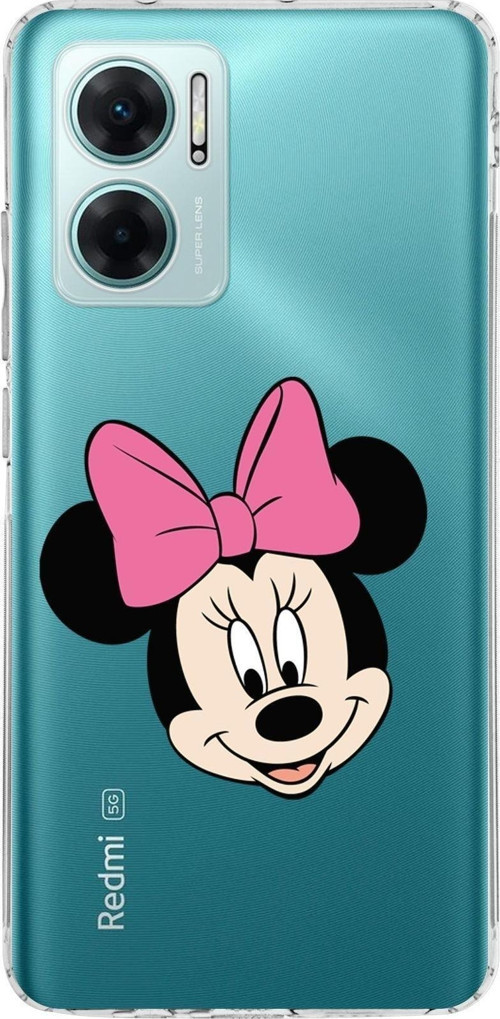 Redmi Note 11E Kamera Korumalı Kapak Minnie Mouse Tasarımlı Şeffaf Kılıf