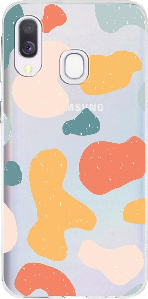 Samsung Galaxy A40 Uyumlu Kapak Grunge Tasarımlı Şeffaf Silikon Kılıf