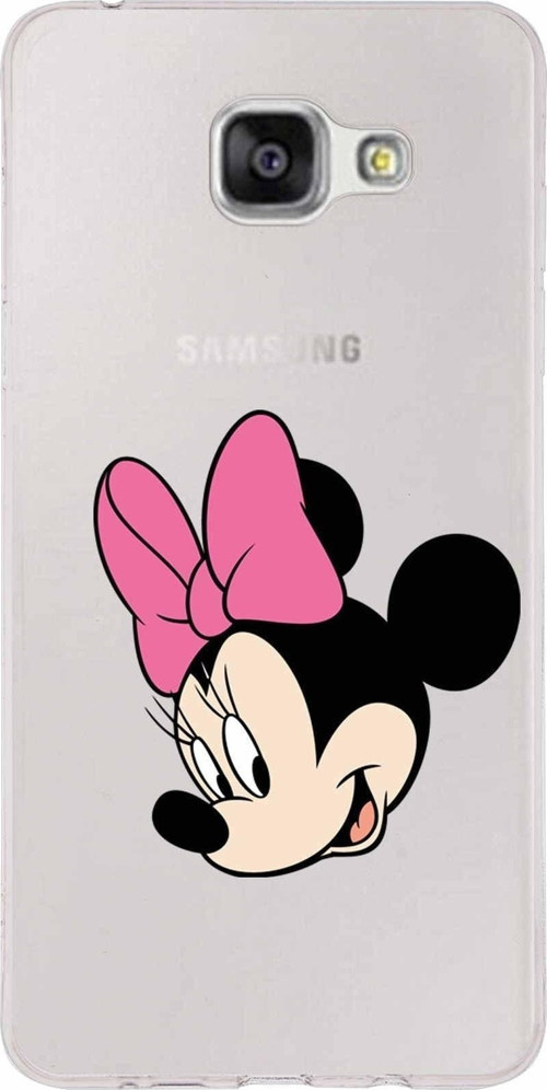 Samsung Galaxy A5 (2016) Kapak Minnie Mouse Tasarımlı Şeffaf Silikon Kılıf