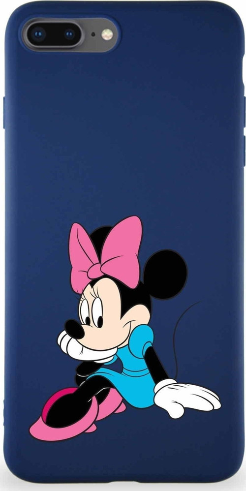 Iphone 7 Plus Uyumlu Soft Premier Kapak Minnie Mouse-E Tasarımlı Silikon Kılıf - Lacivert