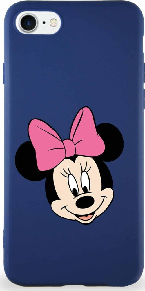 Iphone Se 2022 Uyumlu Soft Premier Kapak Minnie Mouse-C Tasarımlı Silikon Kılıf - Lacivert