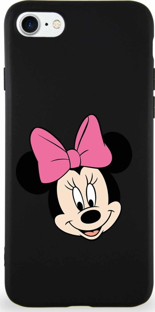 Iphone Se 2022 Uyumlu Soft Premier Kapak Minnie Mouse-C Tasarımlı Silikon Kılıf - Siyah