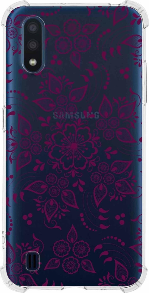 Samsung Galaxy A01 Köşe Korumalı Antişok Kapak Nostalji Desen Tasarımlı Şeffaf Kılıf