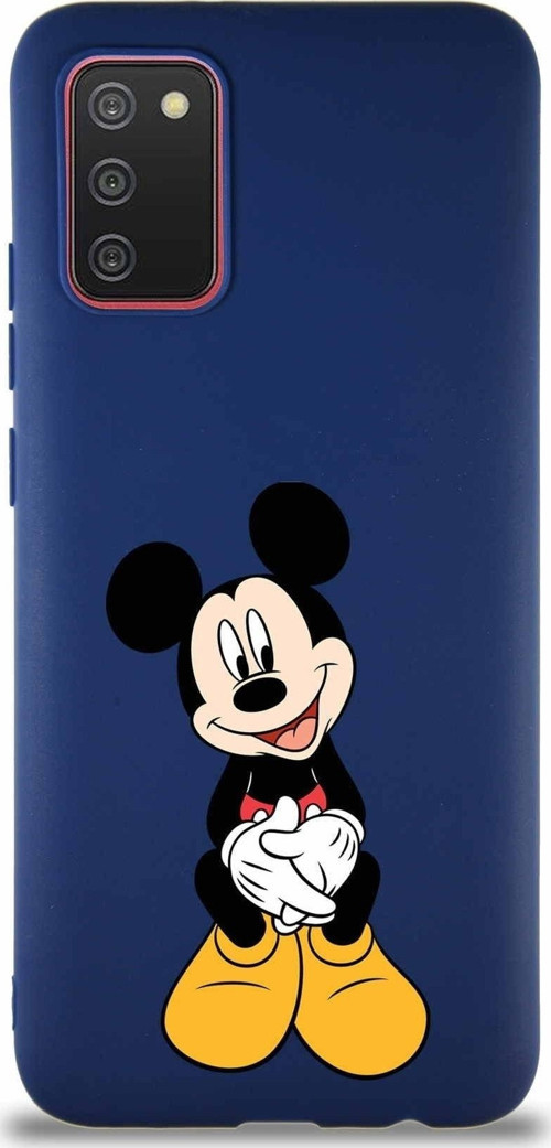Samsung Galaxy A02S Soft Premier Kapak Mickey Mouse-A Tasarımlı Silikon Kılıf - Lacivert