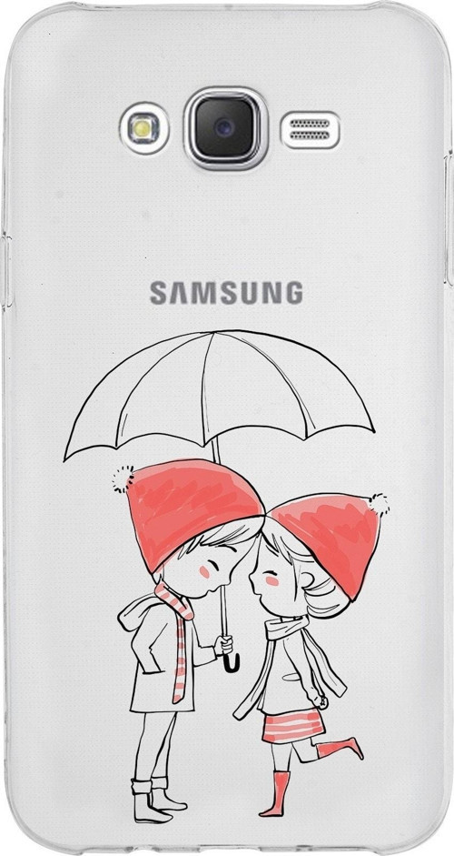 Samsung Galaxy J7 Kapak Aşk Tasarımlı Şeffaf Silikon Kılıf