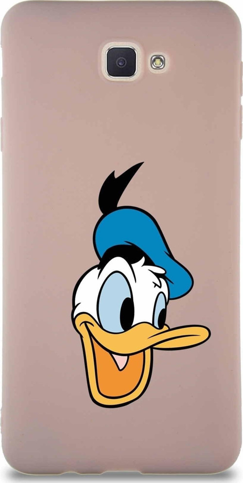 Samsung Galaxy J7 Prime 2 Soft Premier Kapak Donald Duck-A Tasarımlı Silikon Kılıf - Pudra