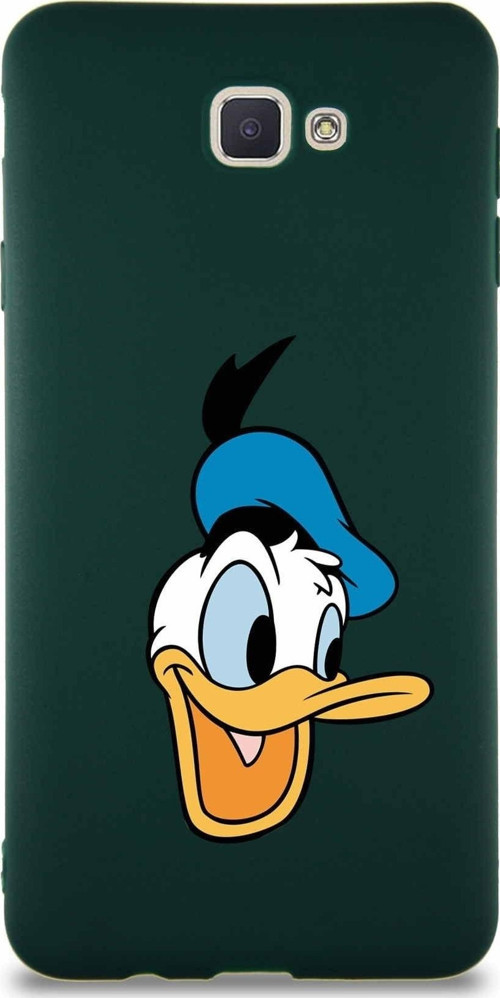 Samsung Galaxy J7 Prime 2 Soft Premier Kapak Donald Duck-A Tasarımlı Silikon Kılıf - Yeşil