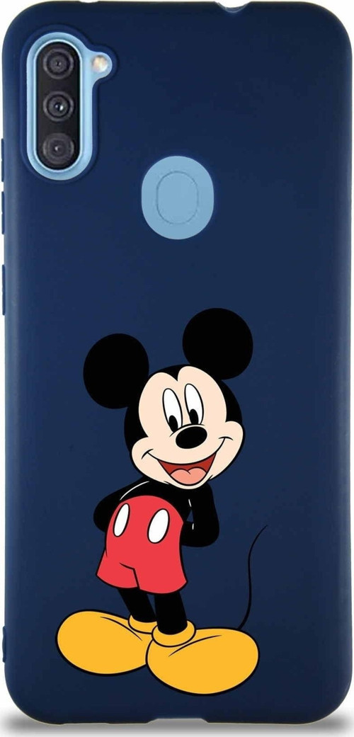 Samsung Galaxy M11 Soft Premier Kapak Mickey Mouse-B Tasarımlı Silikon Kılıf - Lacivert