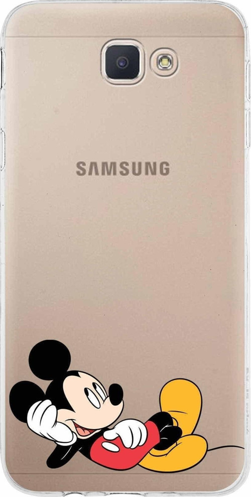 Samsung Galaxy J5 Prime Kapak Mickey Mouse Tasarımlı Şeffaf Silikon Kılıf