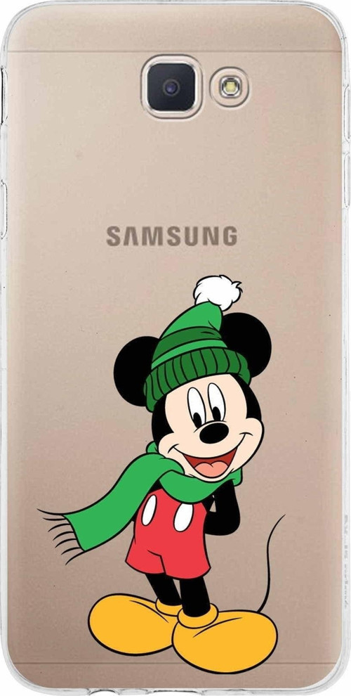 Samsung Galaxy J5 Prime Kapak Mickey Mouse Tasarımlı Şeffaf Silikon Kılıf