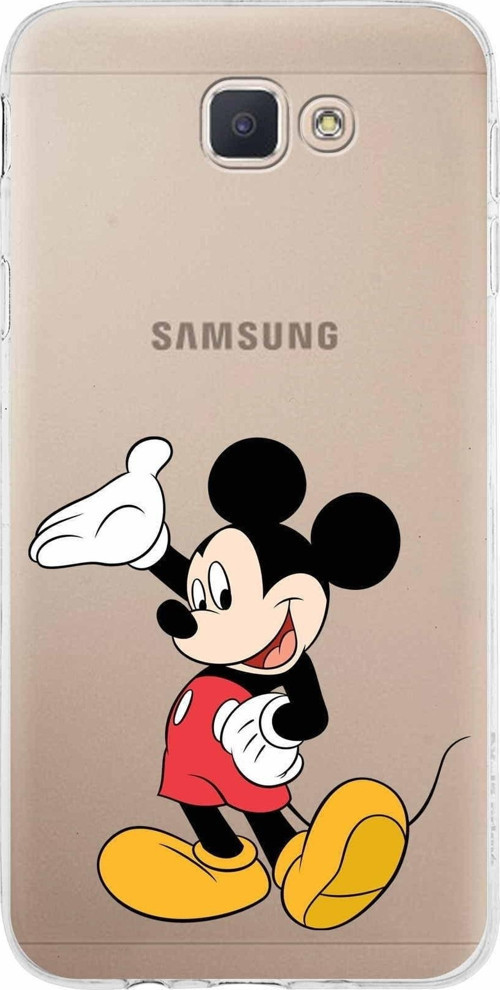 Samsung Galaxy J5 Prime Kapak Mickey Mouse Tasarımlı Şeffaf Silikon Kılıf