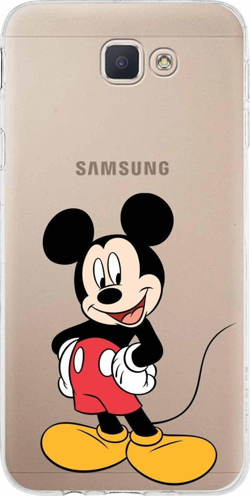Samsung Galaxy J5 Prime Kapak Mickey Mouse Tasarımlı Şeffaf Silikon Kılıf