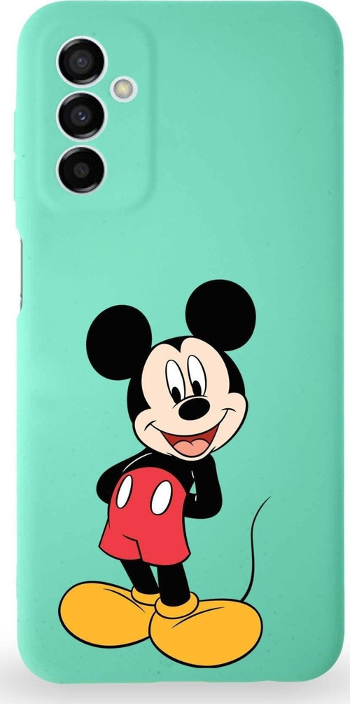 Samsung Galaxy M23 Uyumlu Lansman Kılıf Altı Kapalı Içi Kadife Mickey Mouse-B Tasarımlı Kapak