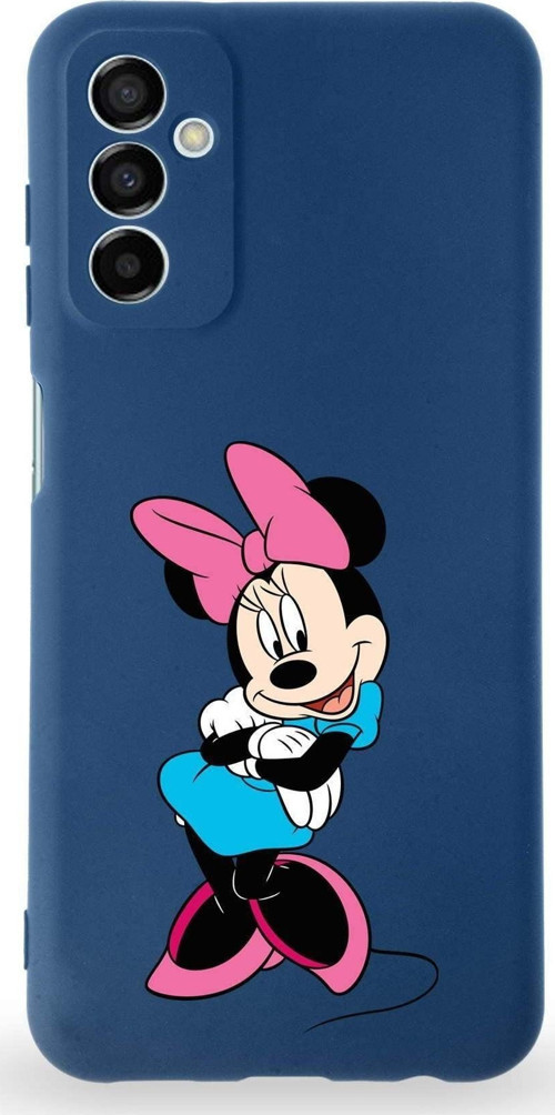 Samsung Galaxy M23 Uyumlu Lansman Kılıf Altı Kapalı Içi Kadife Minnie Mouse-D Tasarımlı Kapak