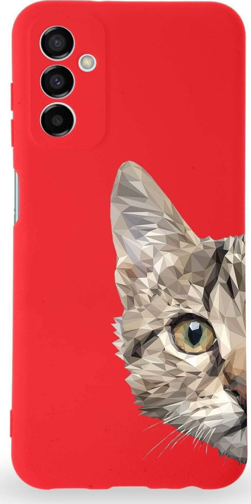 Samsung Galaxy M23 Uyumlu Lansman Kılıf. Altı Kapalı Içi Kadife Catface Tasarımlı Silikon Kapak