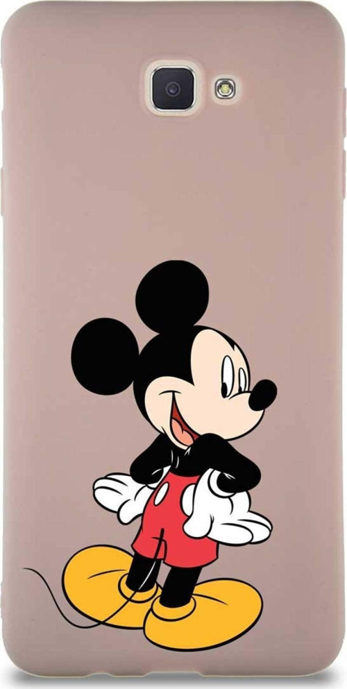 Samsung Galaxy J7 Prime 2 Soft Premier Kapak Mickey Mouse-D Tasarımlı Silikon Kılıf - Pudra
