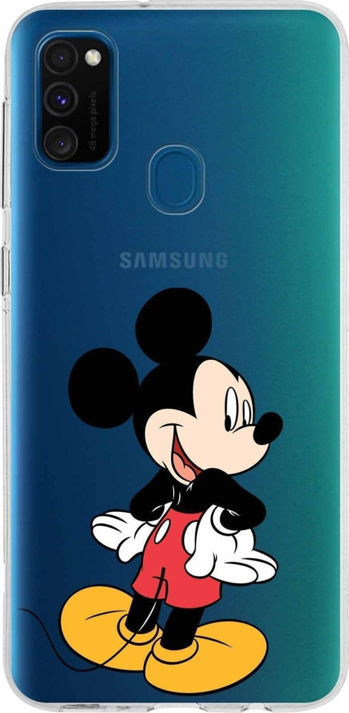 Samsung Galaxy M30S Kapak Mickey Mouse Tasarımlı Şeffaf Silikon Kılıf