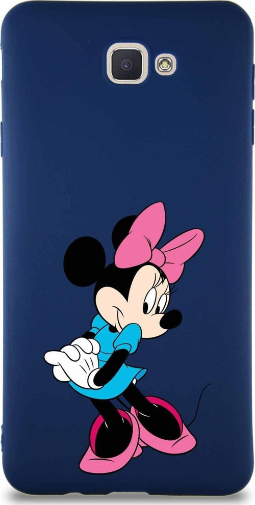 Samsung Galaxy J7 Prime 2 Soft Premier Kapak Minnie Mouse-F Tasarımlı Silikon Kılıf - Lacivert