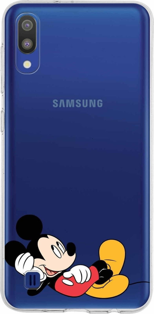 Samsung Galaxy M10 Kapak Mickey Mouse Tasarımlı Şeffaf Silikon Kılıf