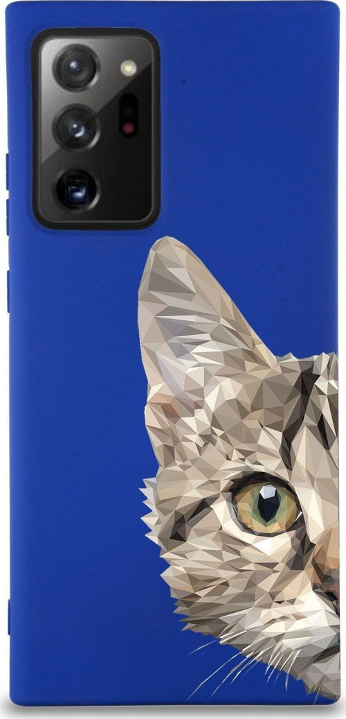 Samsung Galaxy Note 20 Plus Uyumlu Lansman Kılıf Catface Tasarımlı Içi Kadife Kapak-Lacivert