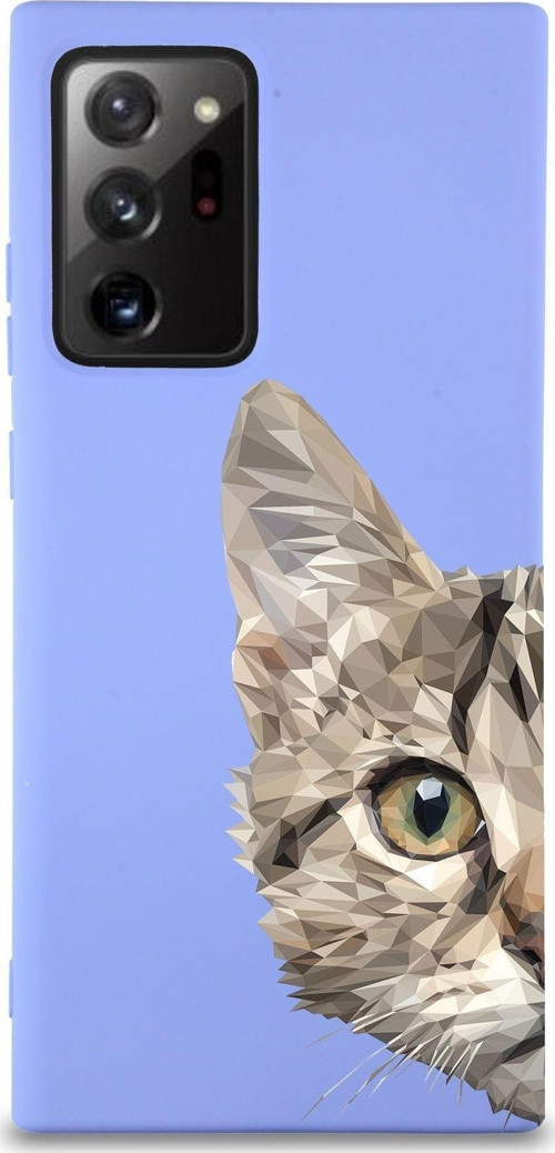 Samsung Galaxy Note 20 Plus Uyumlu Lansman Kılıf Catface Tasarımlı Içi Kadife Kapak-Lila