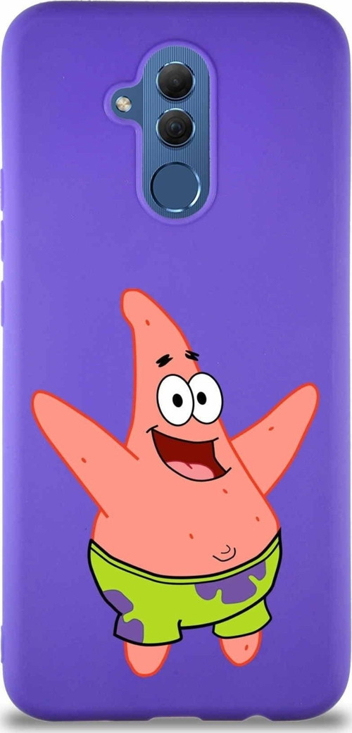 Huawei Mate 20 Lite Soft Premier Kapak Patrick Yıldız Tasarımlı Silikon Kılıf - Mor
