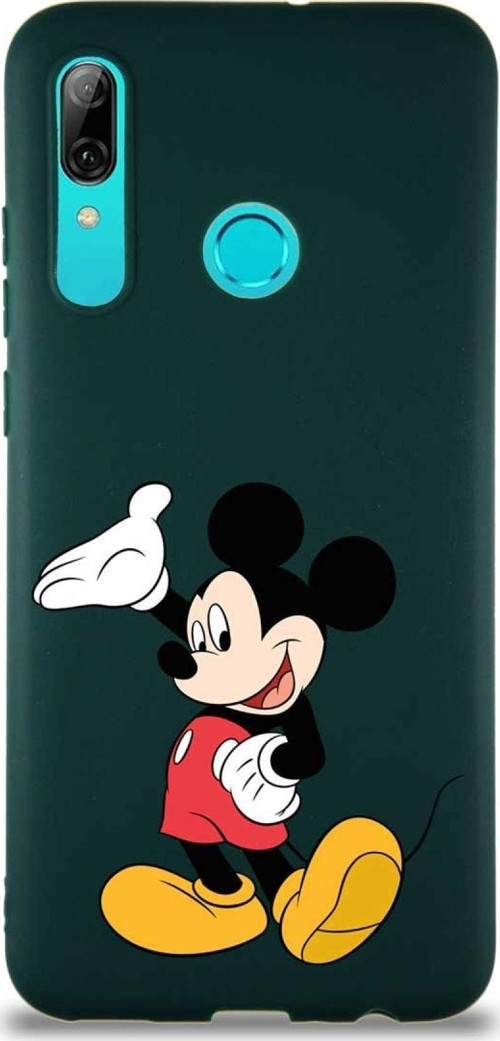 Huawei P Smart 2019 Soft Premier Kapak Mickey Mouse-C Tasarımlı Silikon Kılıf - Yeşil