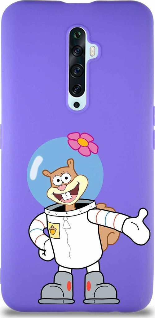 Oppo Reno 2Z Soft Premier Kapak Sandy Tasarımlı Silikon Kılıf - Mor
