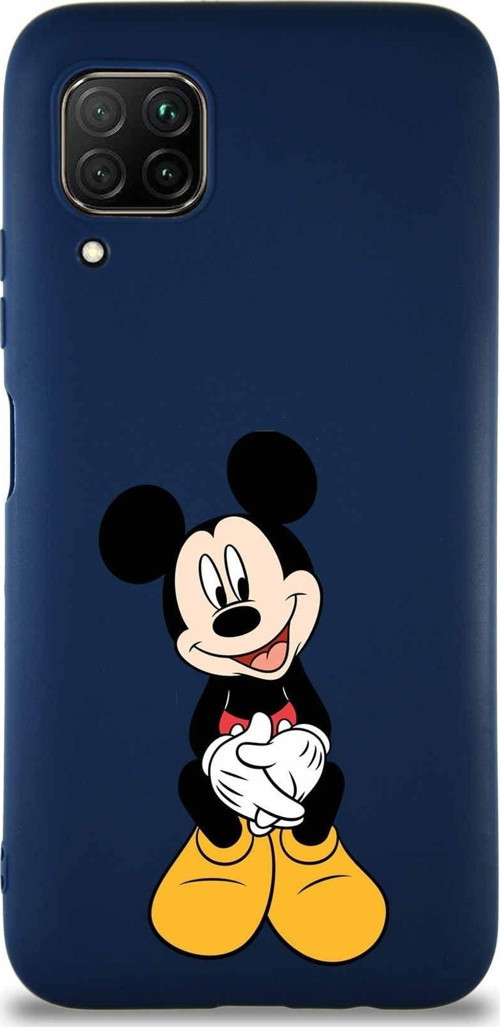 Huawei P40 Lite Soft Premier Kapak Mickey Mouse-A Tasarımlı Silikon Kılıf - Lacivert