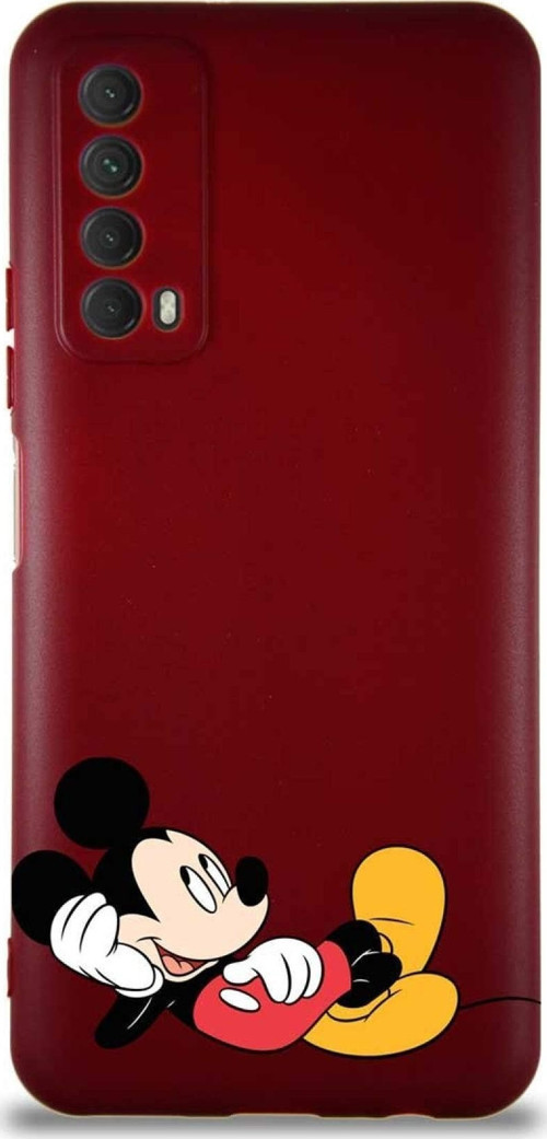 Huawei P Smart 2021 Soft Premier Kapak Mickey Mouse-F Tasarımlı Silikon Kılıf - Mürdüm