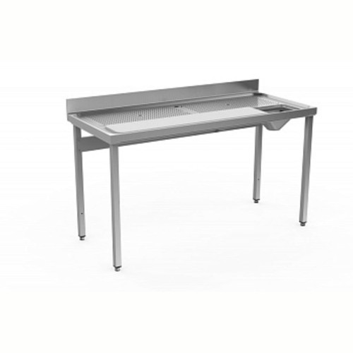 Professional Et Ve Balık Hazırlık/yıkama Tezgahı, Delikli Ve Çıkarılabilir, Bıçak Tutacağı, Polietilen Kesme Tahtası, Drenaj, Sıyırma Hunisi, Sırtlı, 1600mm TLC1600PN