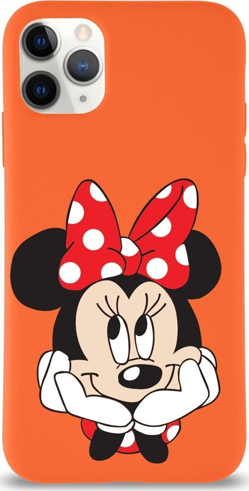 Iphone 11 Pro Uyumlu Lansman Kılıf Minnie Mouse Tasarımlı Altı Kapalı Içi Kadife Kaplı Kapak