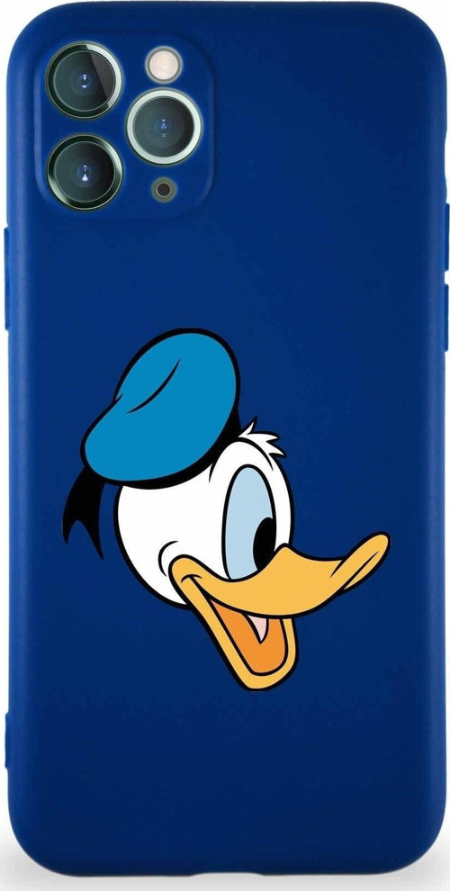 Iphone 11 Pro Uyumlu Soft Premier Kapak Donald Duck-F Tasarımlı Silikon Kılıf - Lacivert