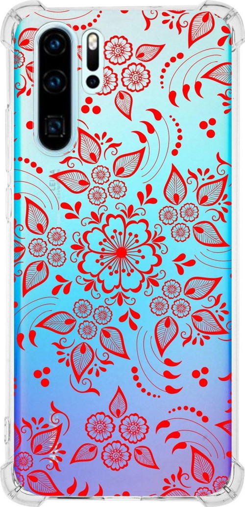 Huawei P30 Pro Köşe Korumalı Antişok Kapak Nostalji Desen Tasarımlı Şeffaf Kılıf