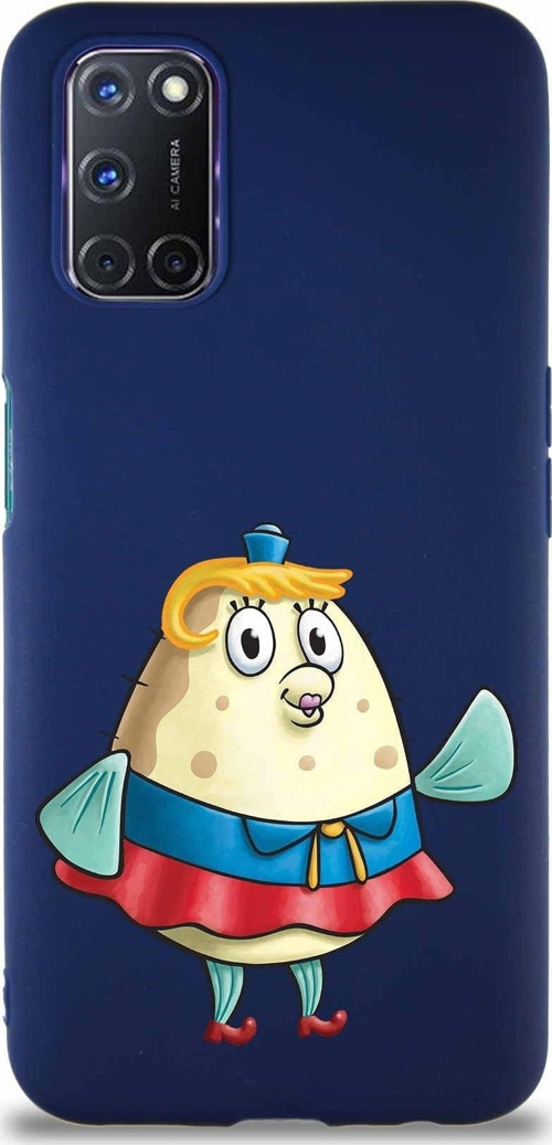 Oppo A52 Soft Premier Kapak Puff Tasarımlı Silikon Kılıf - Lacivert