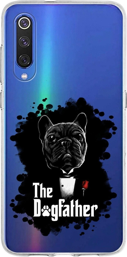 Xiaomi Mi 9 Uyumlu Kapak Dog Father Tasarımlı Şeffaf Silikon Kılıf