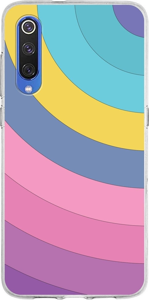 Xiaomi Mi 9 Uyumlu Kapak Renk Cümbüşü Tasarımlı Şeffaf Silikon Kılıf