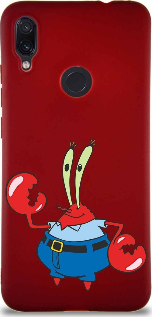 Xiaomi Redmi Note 7 Pro Soft Premier Kapak Bay Yengeç Tasarımlı Silikon Kılıf - Mürdüm